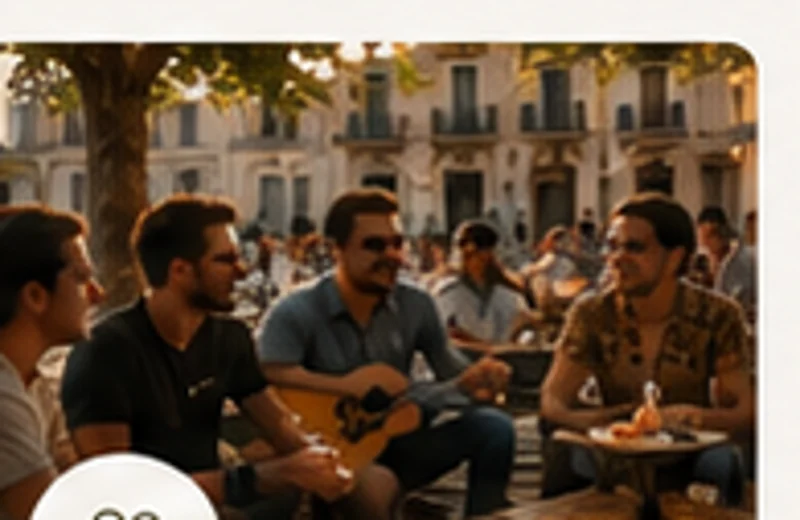 Freunde auf einer Piazza